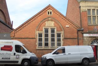 Rockingham Road-Regent Street W M Chapel, facade of 1879 building, 11.1.2019 Rockingham Road-Regent Street W M Chapel, facade of 1879 building, 11.1.2019