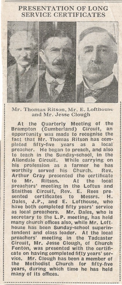 Thomas Ritson Lay Preacher | Local Preachers | My Wesleyan Methodists