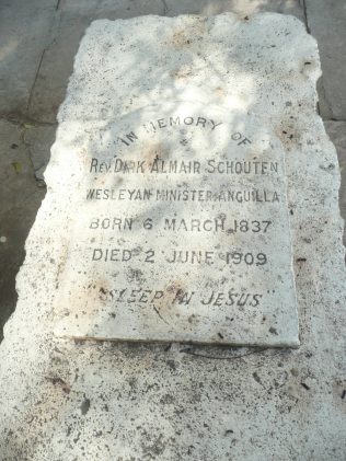 Grave of Rev Dirk Almair Schouten at Road Town Methodist Church, Tortola